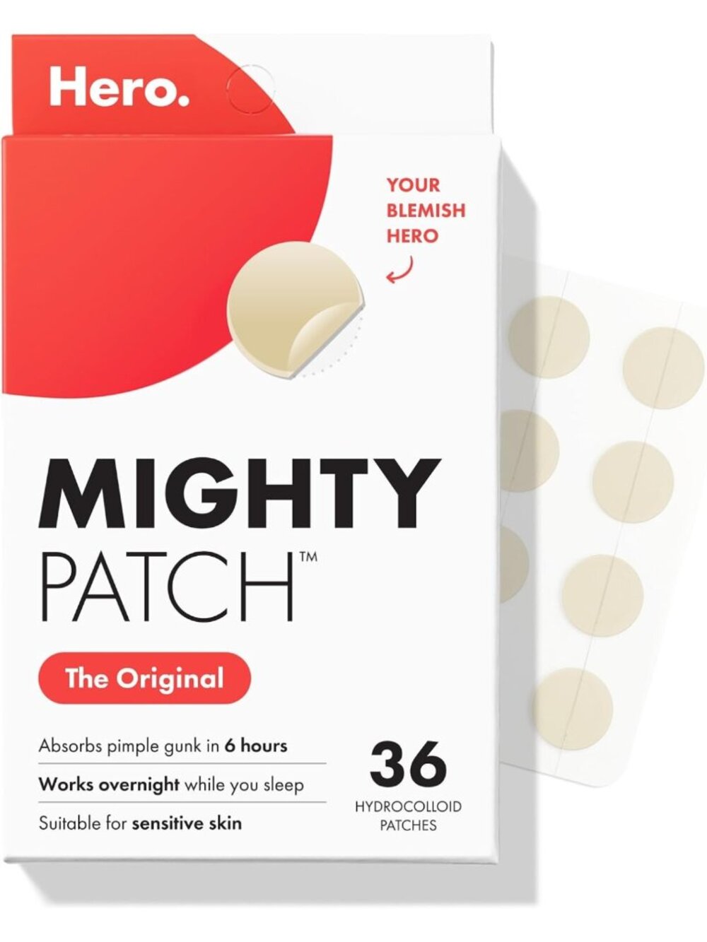 Nighttime Acne Pimple Patches - 36 Ct Hydrocolloid Spot Treatment for Zits